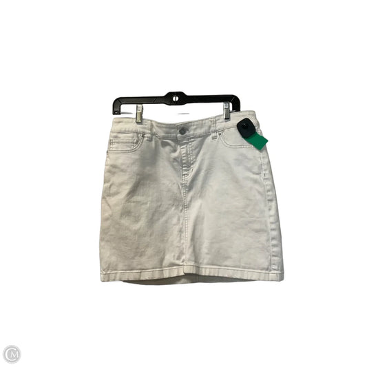 Skirt Mini & Short By White House Black Market In White Denim, Size: 10