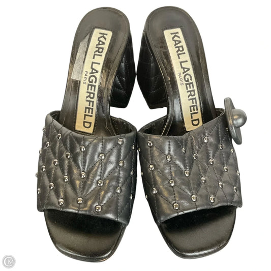 Sandals Designer By Karl Lagerfeld In Black, Size: 6.5