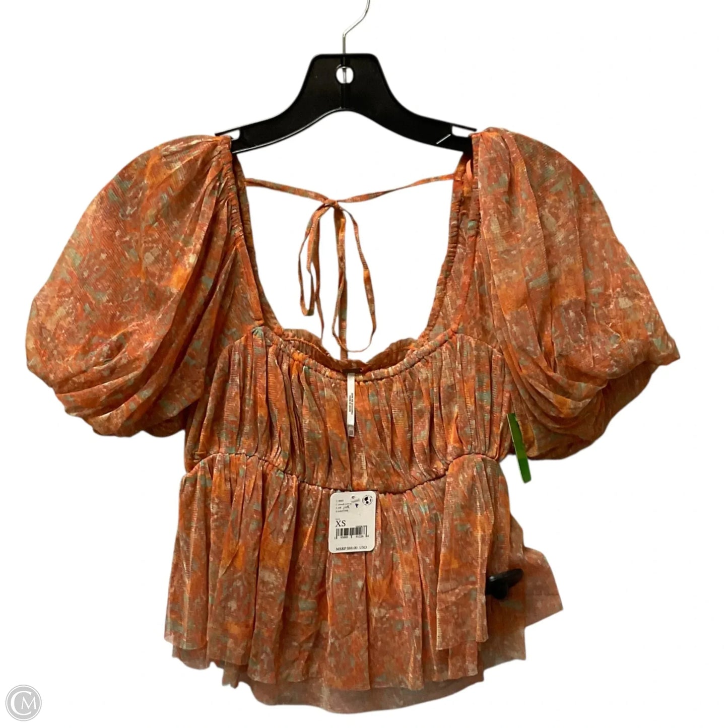 Top Short Sleeve By Free People In Orange, Size: Xs