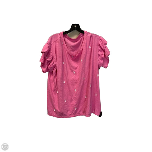 Top Short Sleeve Basic By Crown And Ivy In Pink, Size: 2x