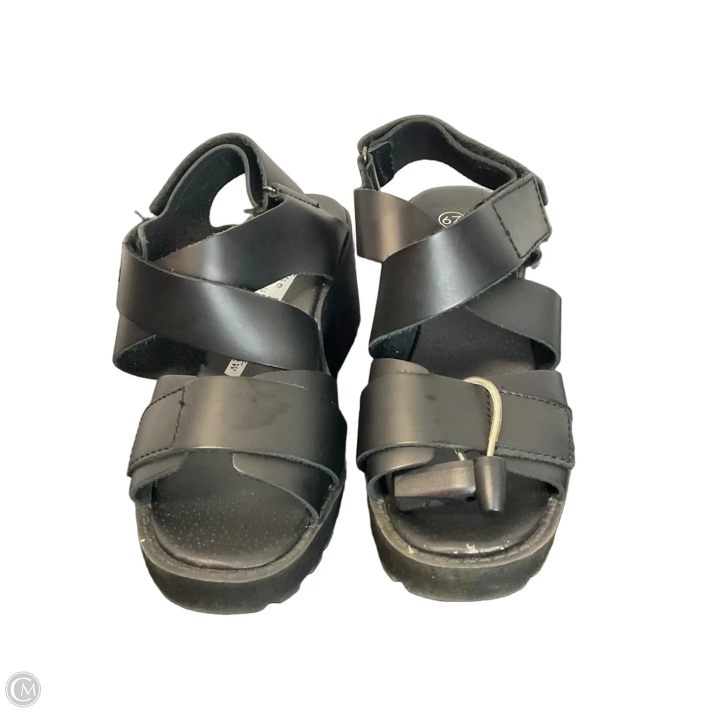 Sandals Heels Block By Clothes Mentor In Black, Size: 7.5
