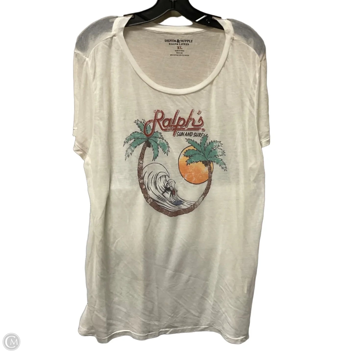 Top Short Sleeve Basic By Denim & Supply By Ralph Lauren In White, Size: Xl
