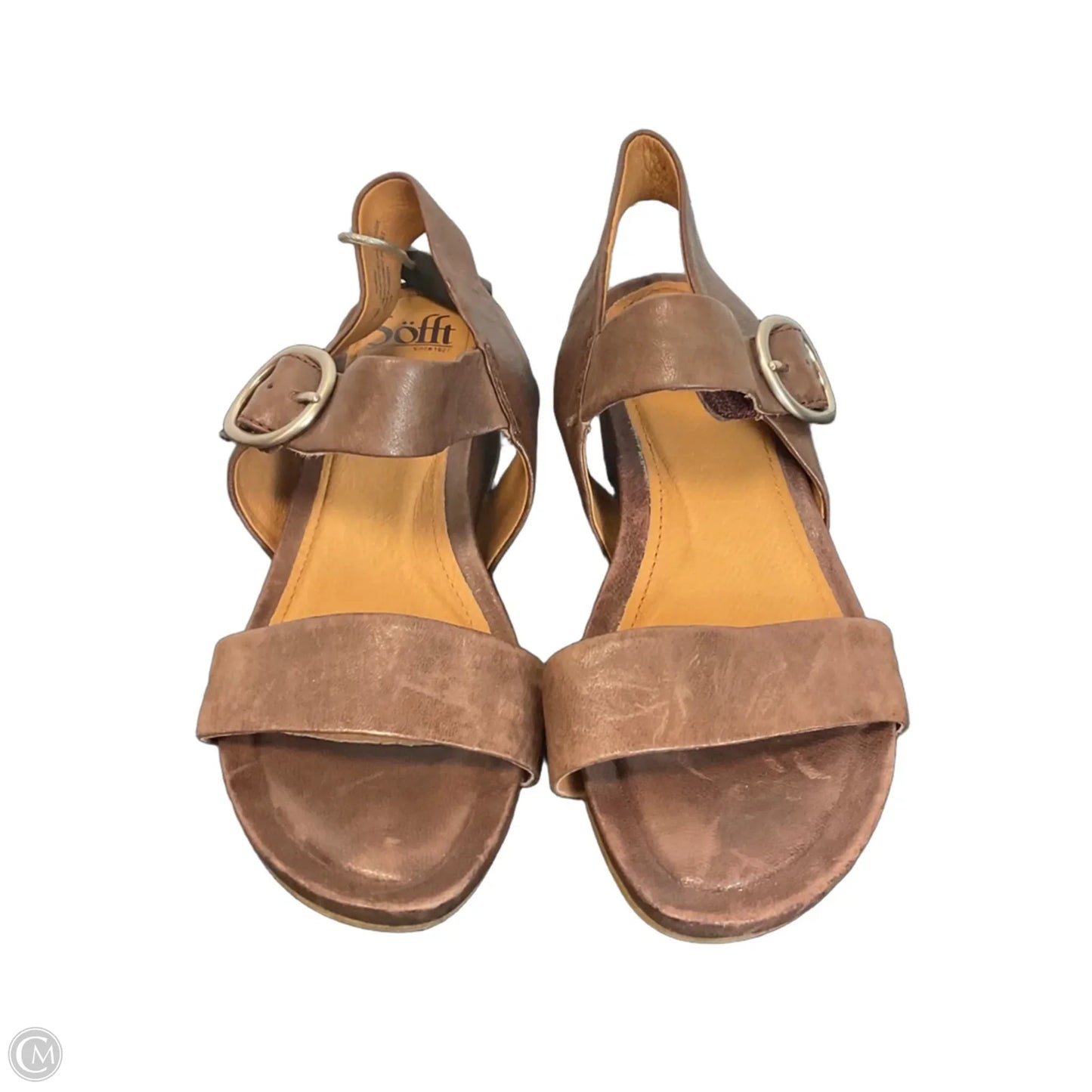 Sandals Heels Wedge By Sofft In Brown, Size: 7.5