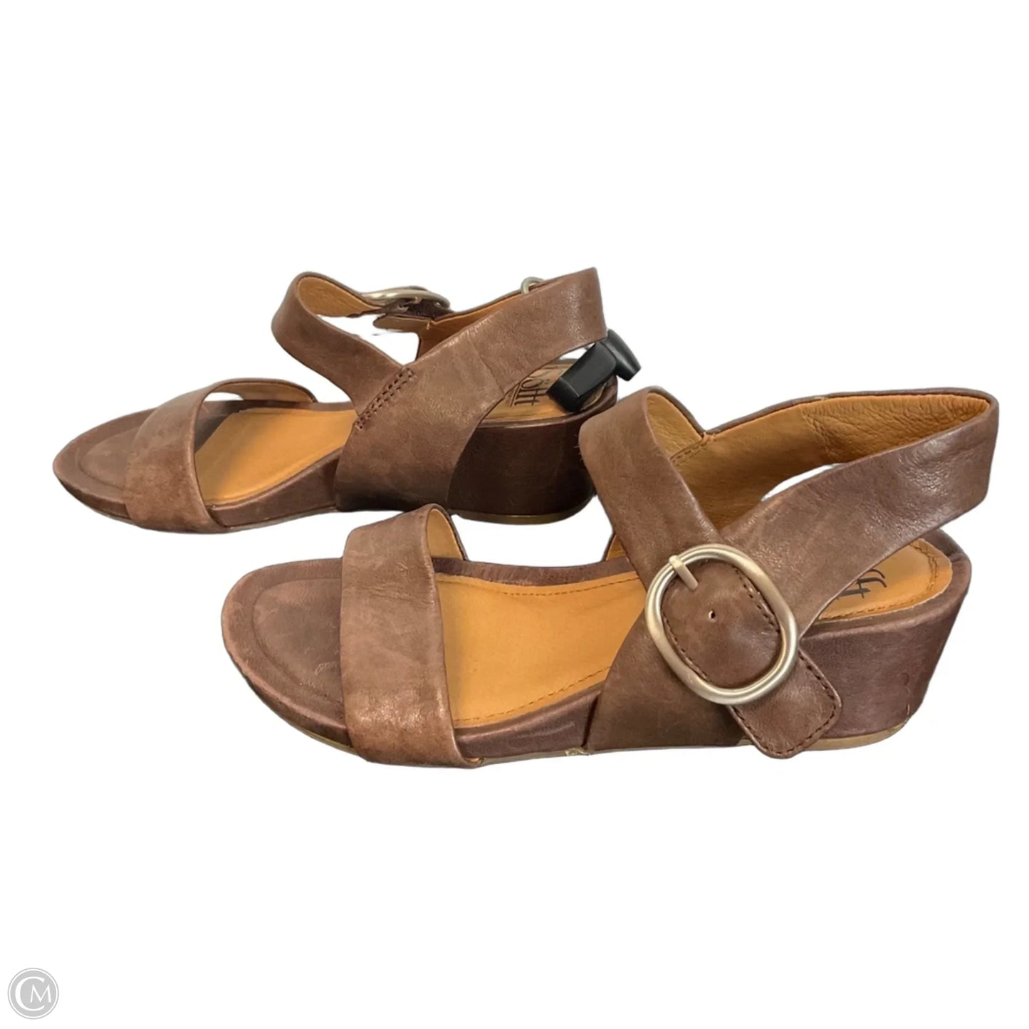 Sandals Heels Wedge By Sofft In Brown, Size: 7.5