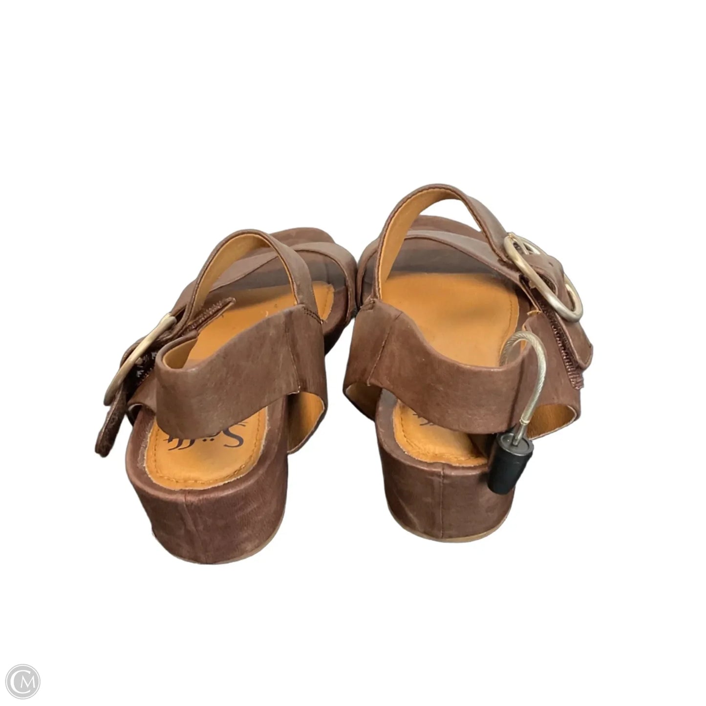 Sandals Heels Wedge By Sofft In Brown, Size: 7.5