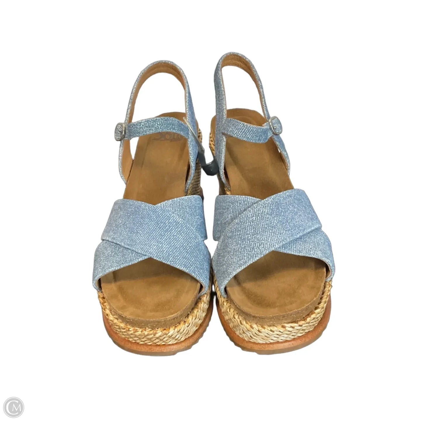 Sandals Heels Wedge By Sofft In Blue, Size: 7.5