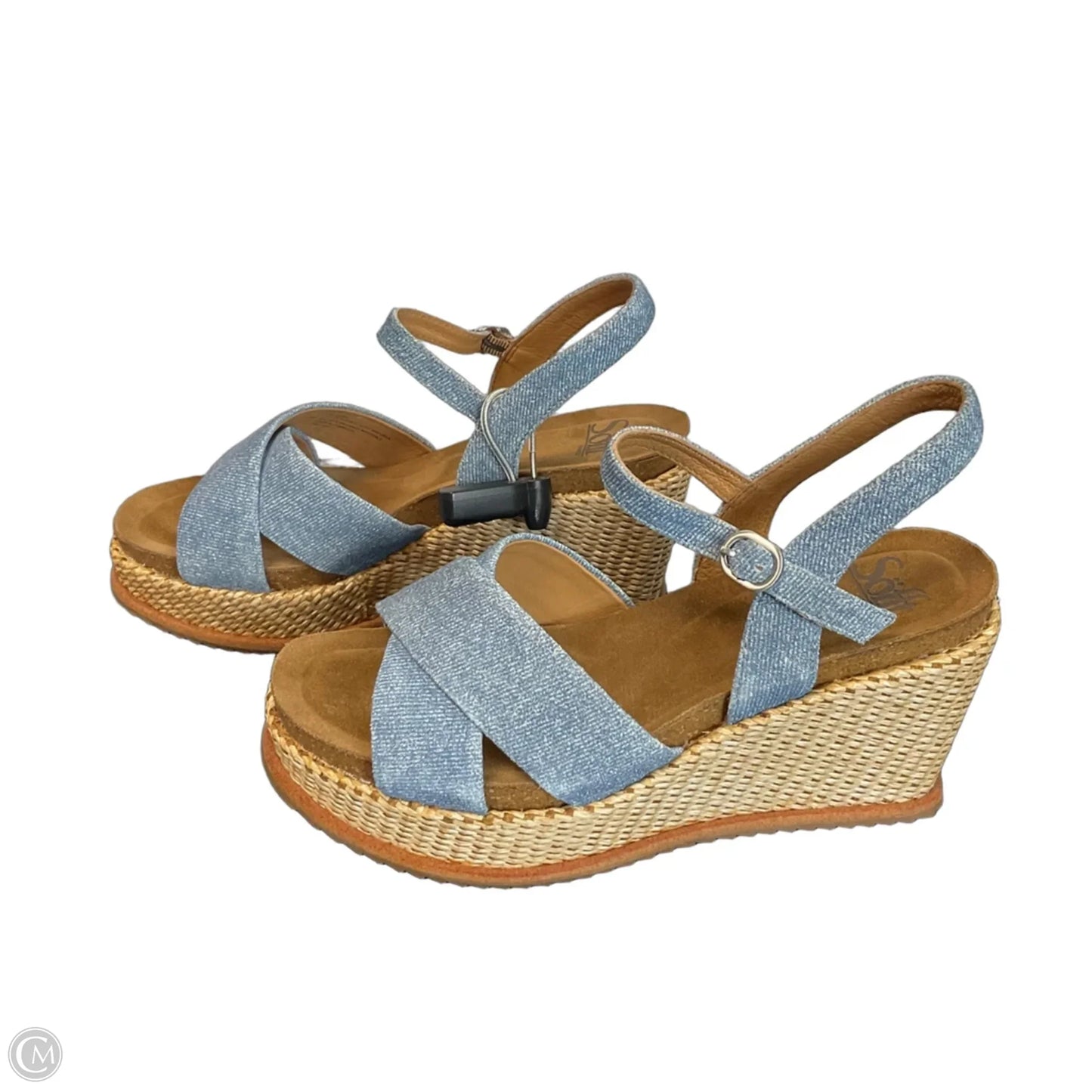 Sandals Heels Wedge By Sofft In Blue, Size: 7.5