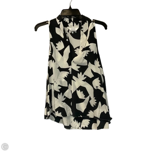 Top Sleeveless By Joie In Black & White, Size: M