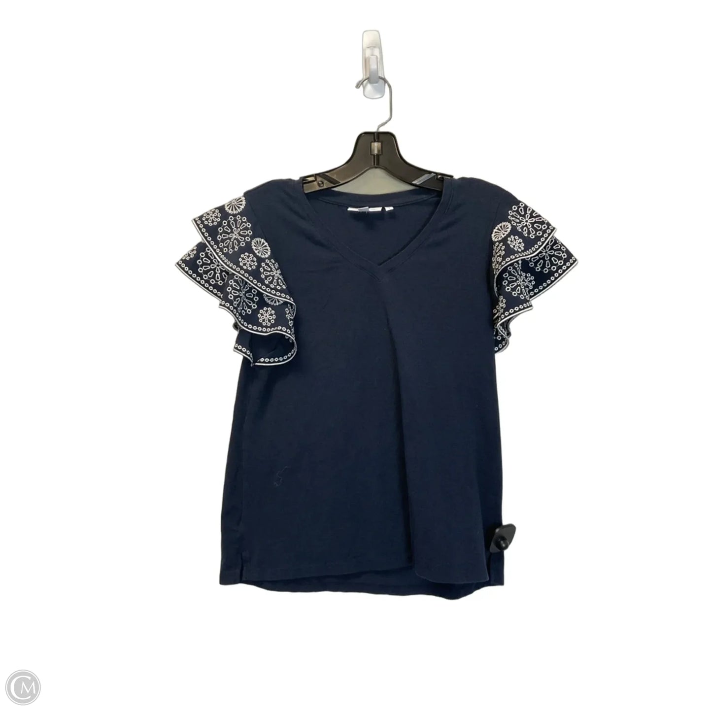 Top Short Sleeve By Chicos In Navy, Size: S