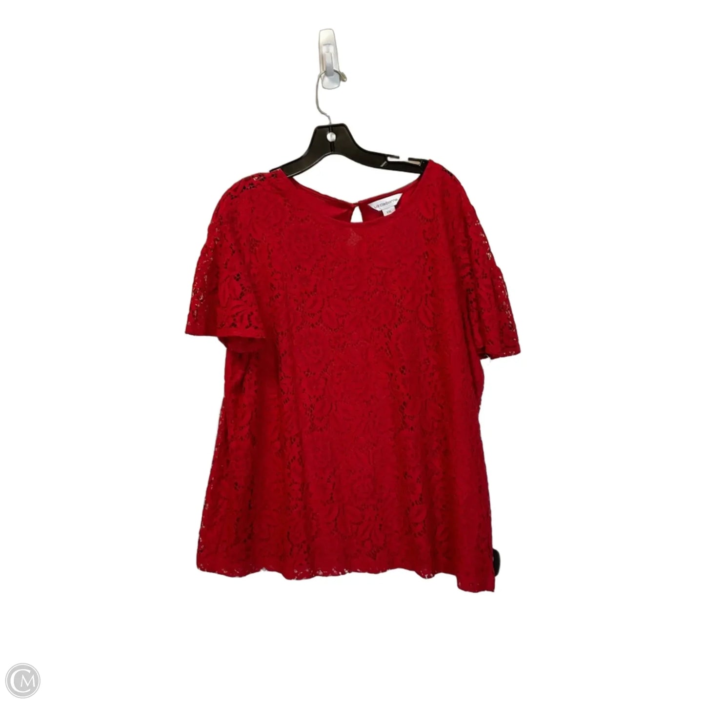 Top Short Sleeve By Liz Claiborne In Red, Size: Xxl
