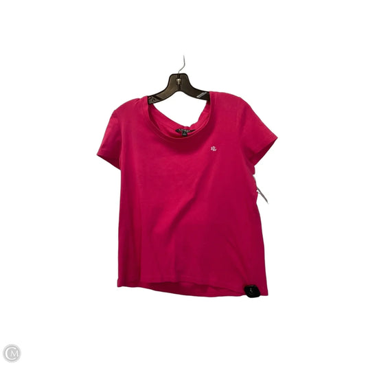 Top Short Sleeve Basic By Lauren By Ralph Lauren In Pink, Size: Xl