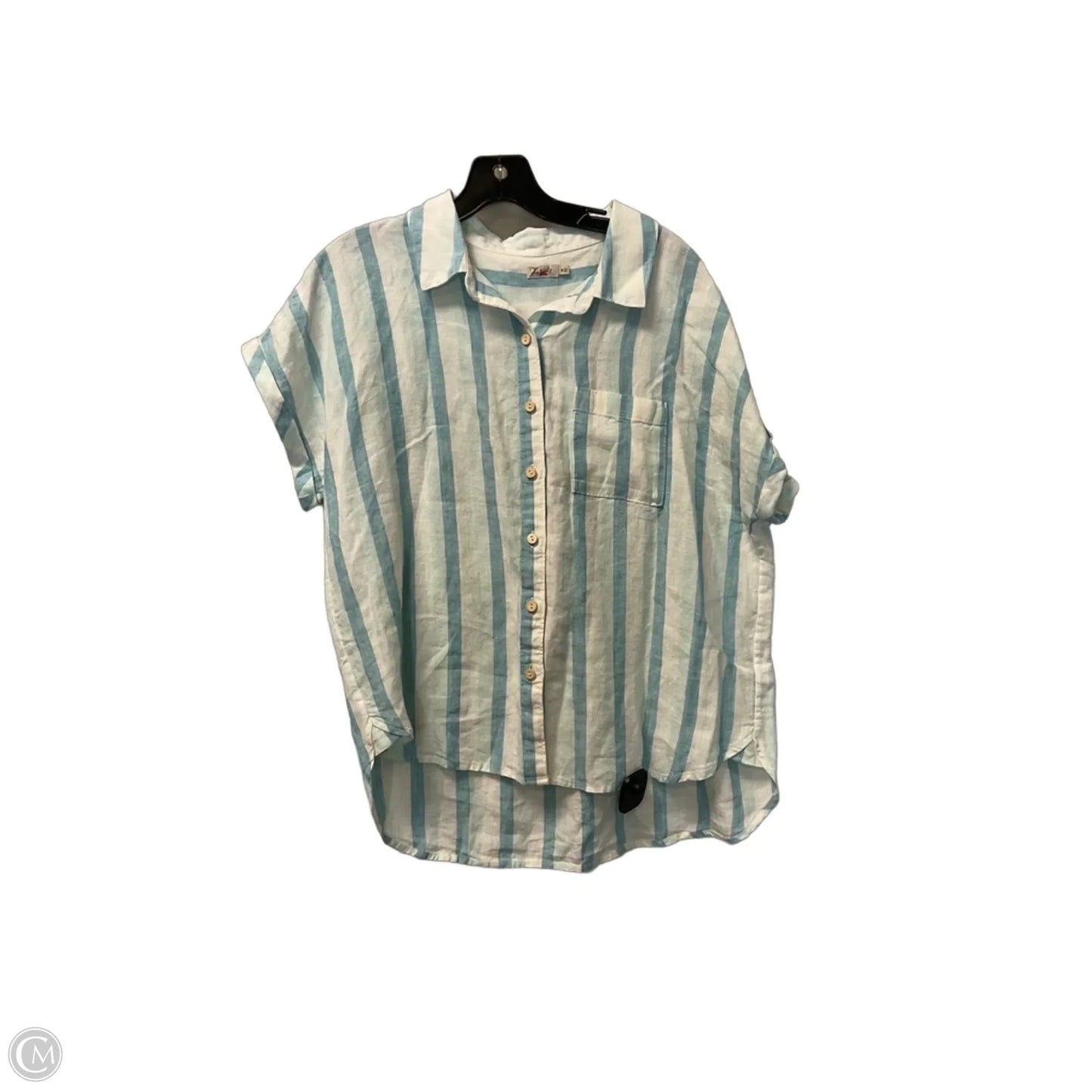 Top Short Sleeve By Faherty In Striped Pattern, Size: M
