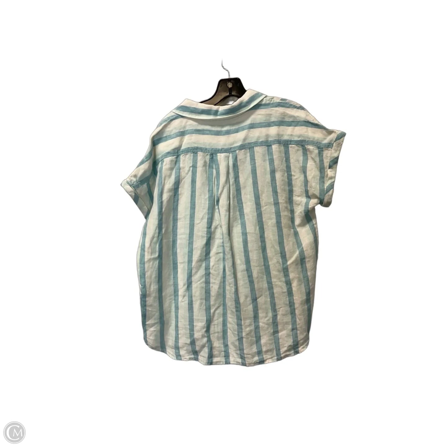 Top Short Sleeve By Faherty In Striped Pattern, Size: M