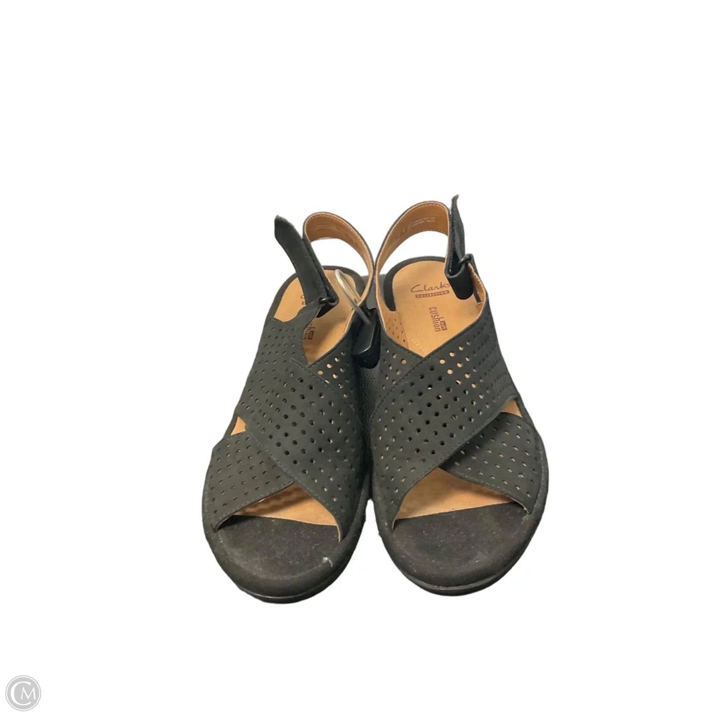 Sandals Heels Wedge By Clarks In Black, Size: 7.5
