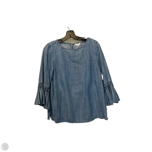 Top Long Sleeve By Crown And Ivy In Blue Denim, Size: S