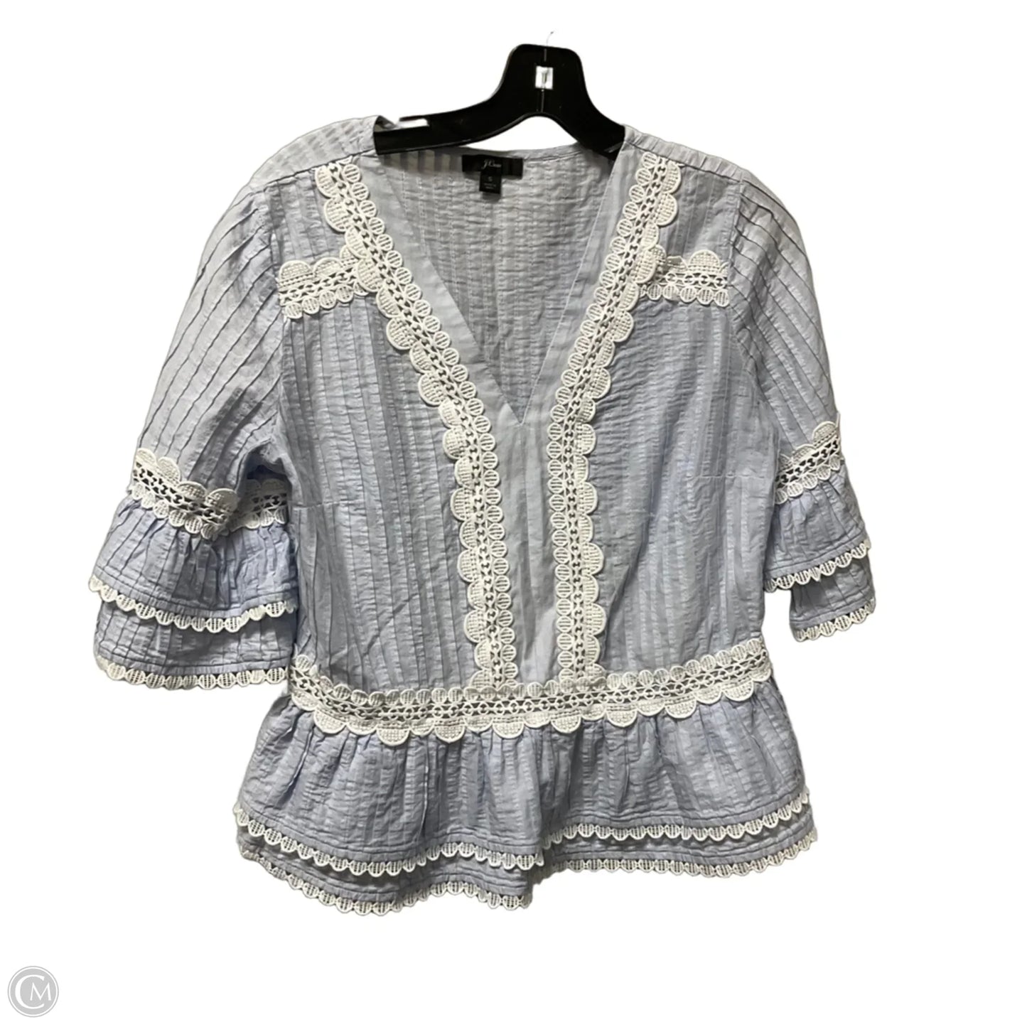 Top 3/4 Sleeve By J. Crew In Blue, Size: S
