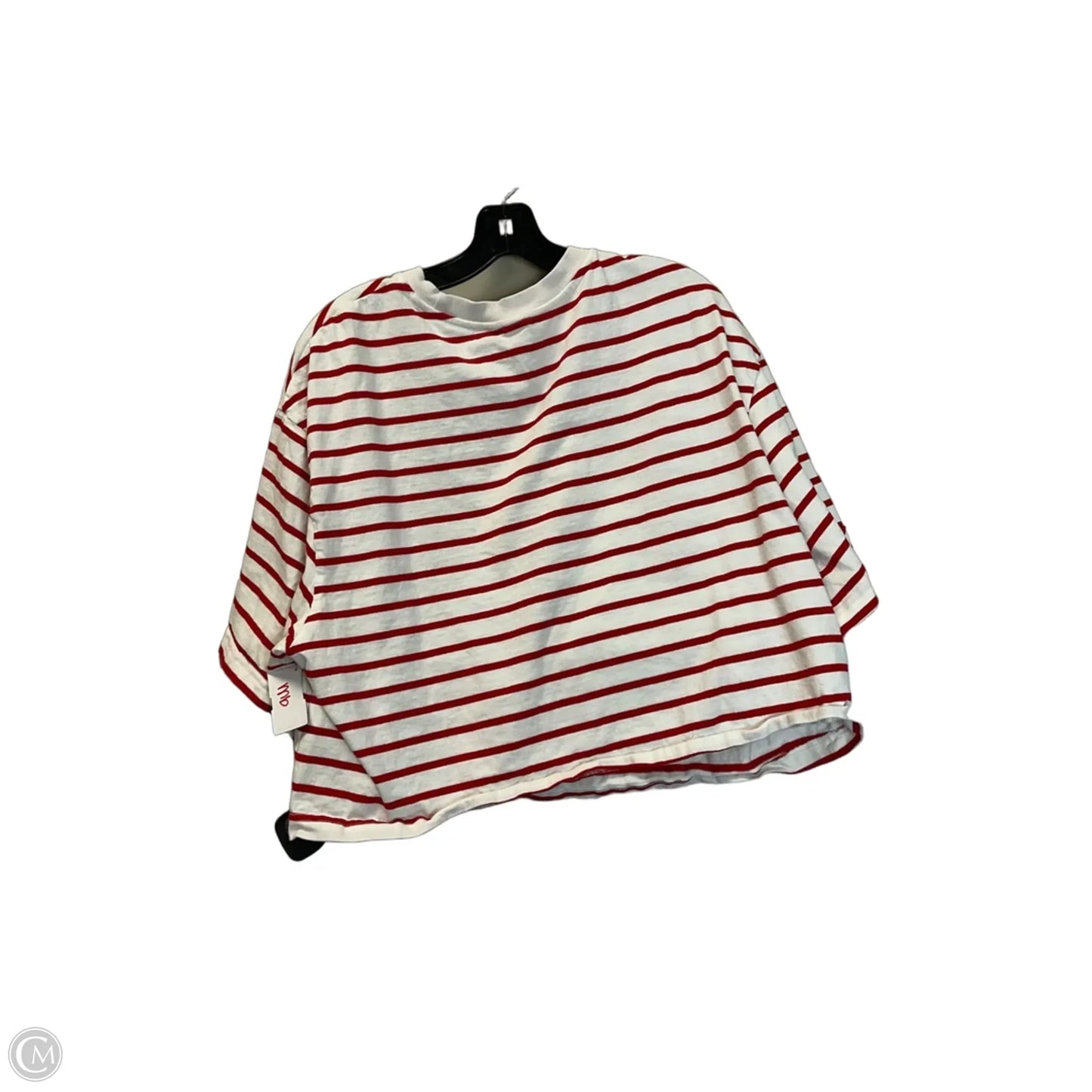 Top Short Sleeve Basic By H&m In Striped Pattern, Size: Xl