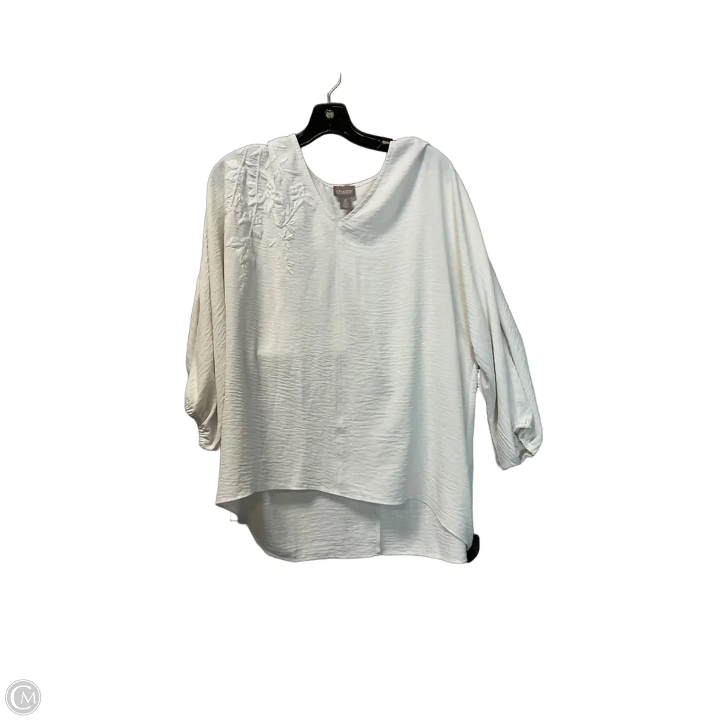 Top Long Sleeve By Chicos In White, Size: L