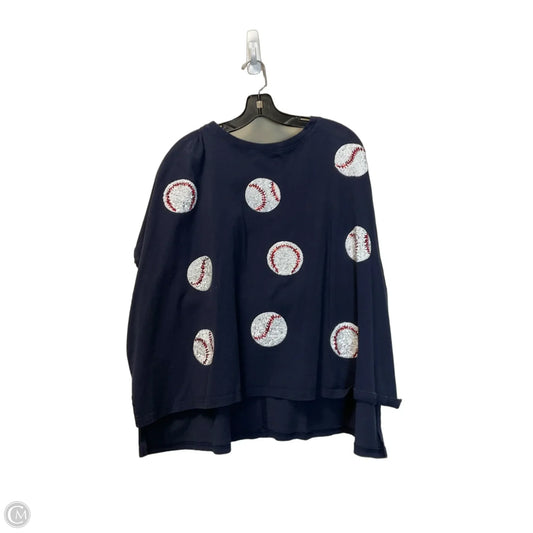 Top Short Sleeve By Fantastic Fawn In Navy, Size: L