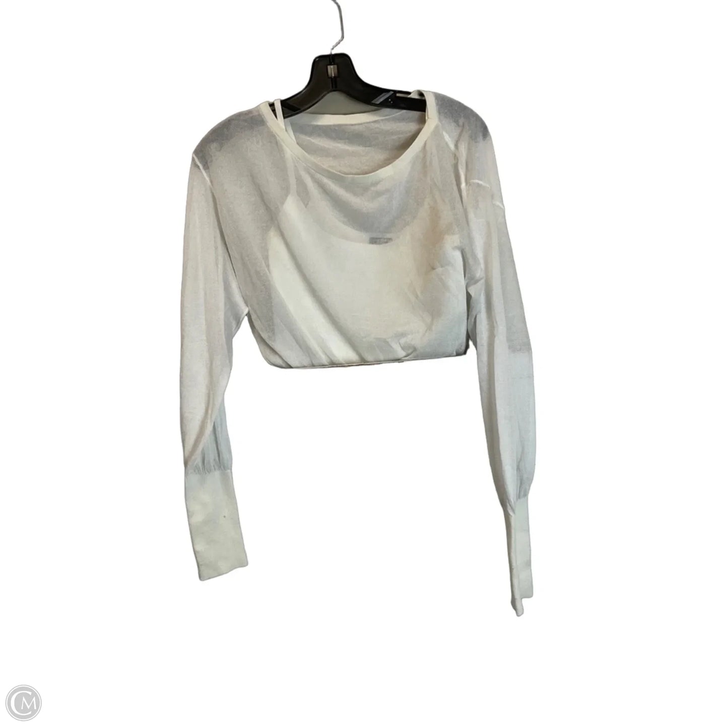Top Long Sleeve By Express In White, Size: Xs