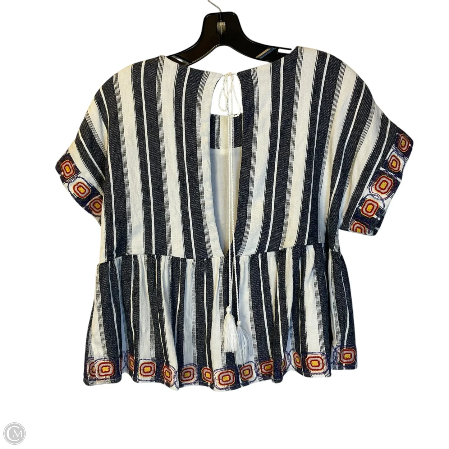 Top Short Sleeve By Maeve In Striped Pattern, Size: M