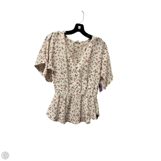 Top Short Sleeve By Sienna Sky In White, Size: S