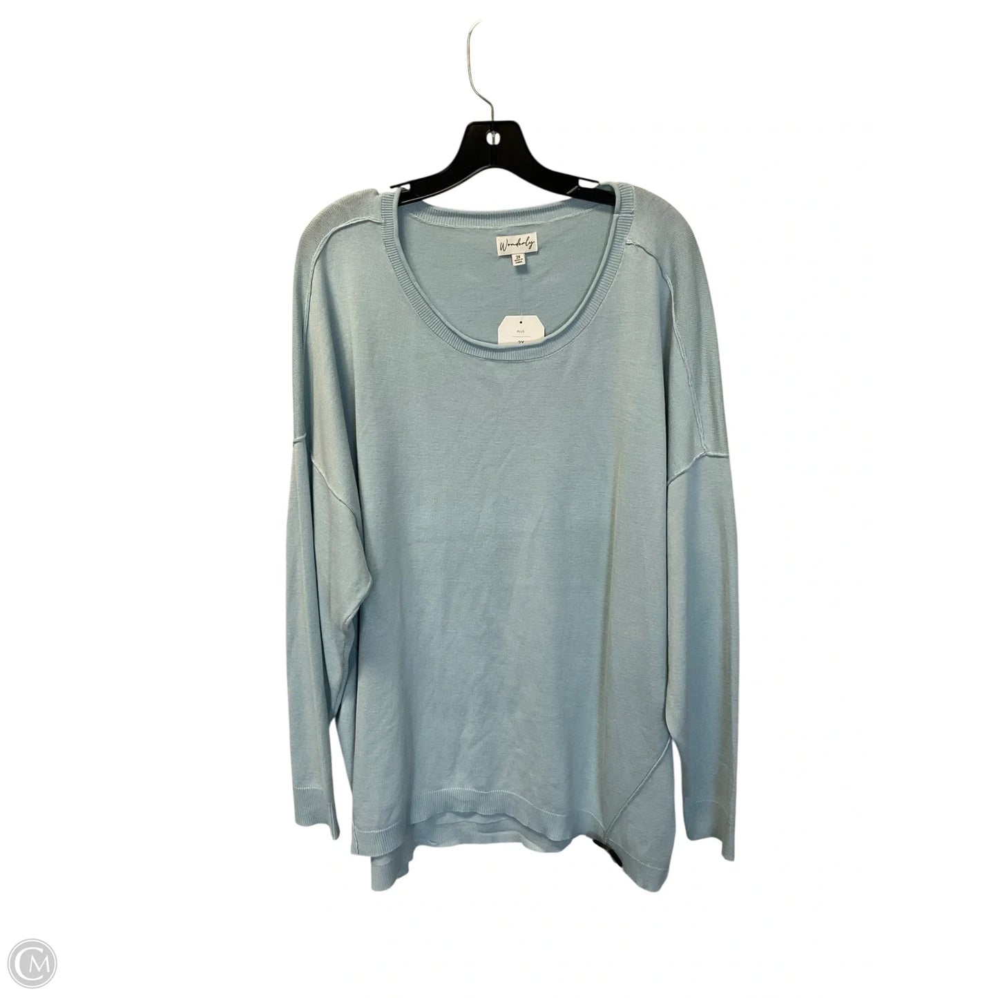 Top Long Sleeve By Wonderly In Blue, Size: 2x
