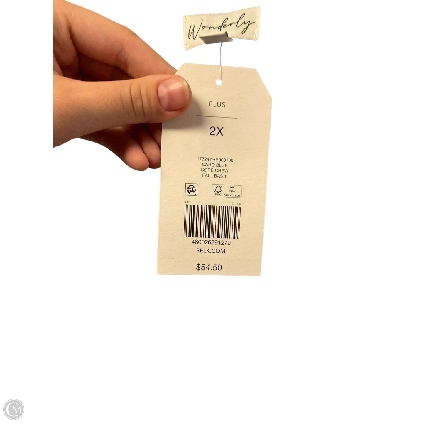 Top Long Sleeve By Wonderly In Blue, Size: 2x