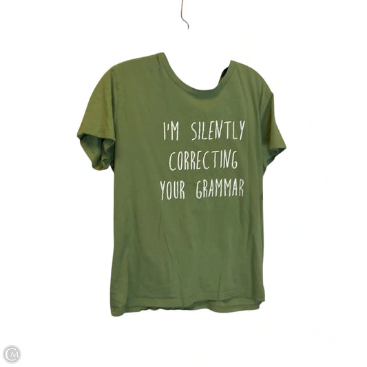 Top Short Sleeve Basic By Shein In Green, Size: Xl