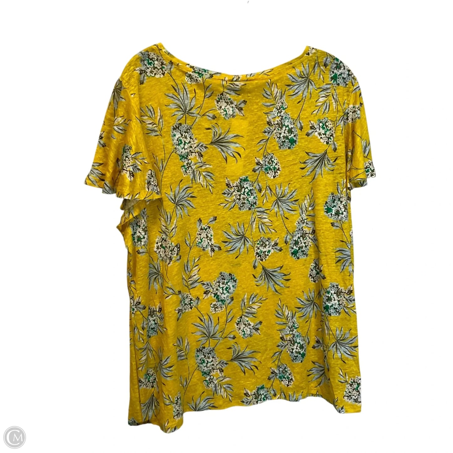 Top Short Sleeve By Ann Taylor In Yellow, Size: Xxl