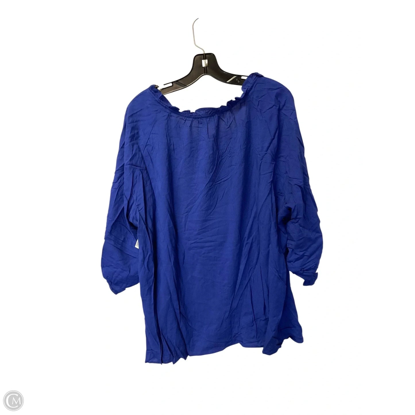 Top 3/4 Sleeve By Andree By Unit In Blue, Size: 2x