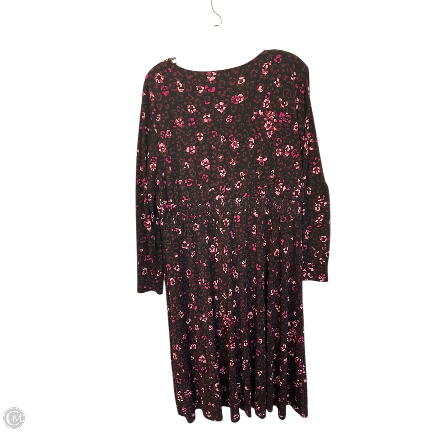 Dress Casual Midi By Talbots In Black & Pink, Size: Xl