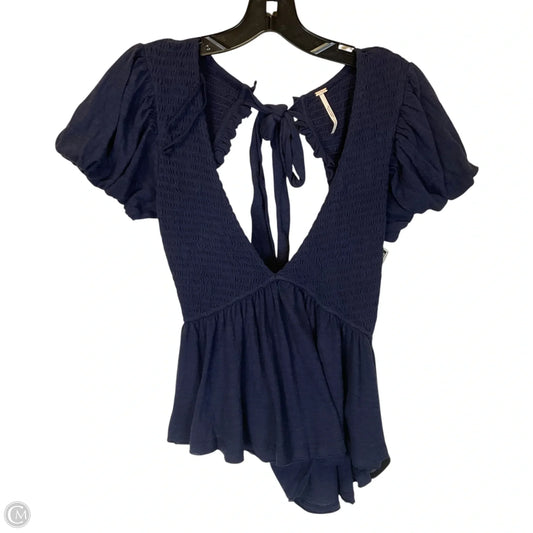 Top Short Sleeve By Free People In Navy, Size: S