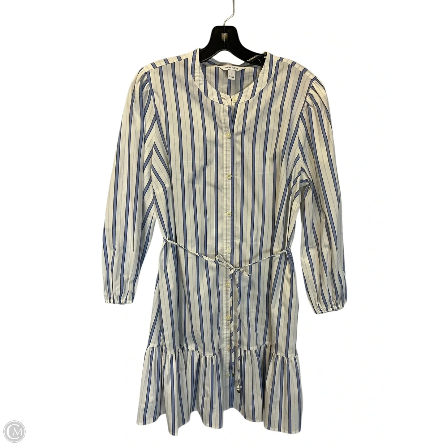 Dress Casual Short By Nine West In Striped Pattern, Size: L