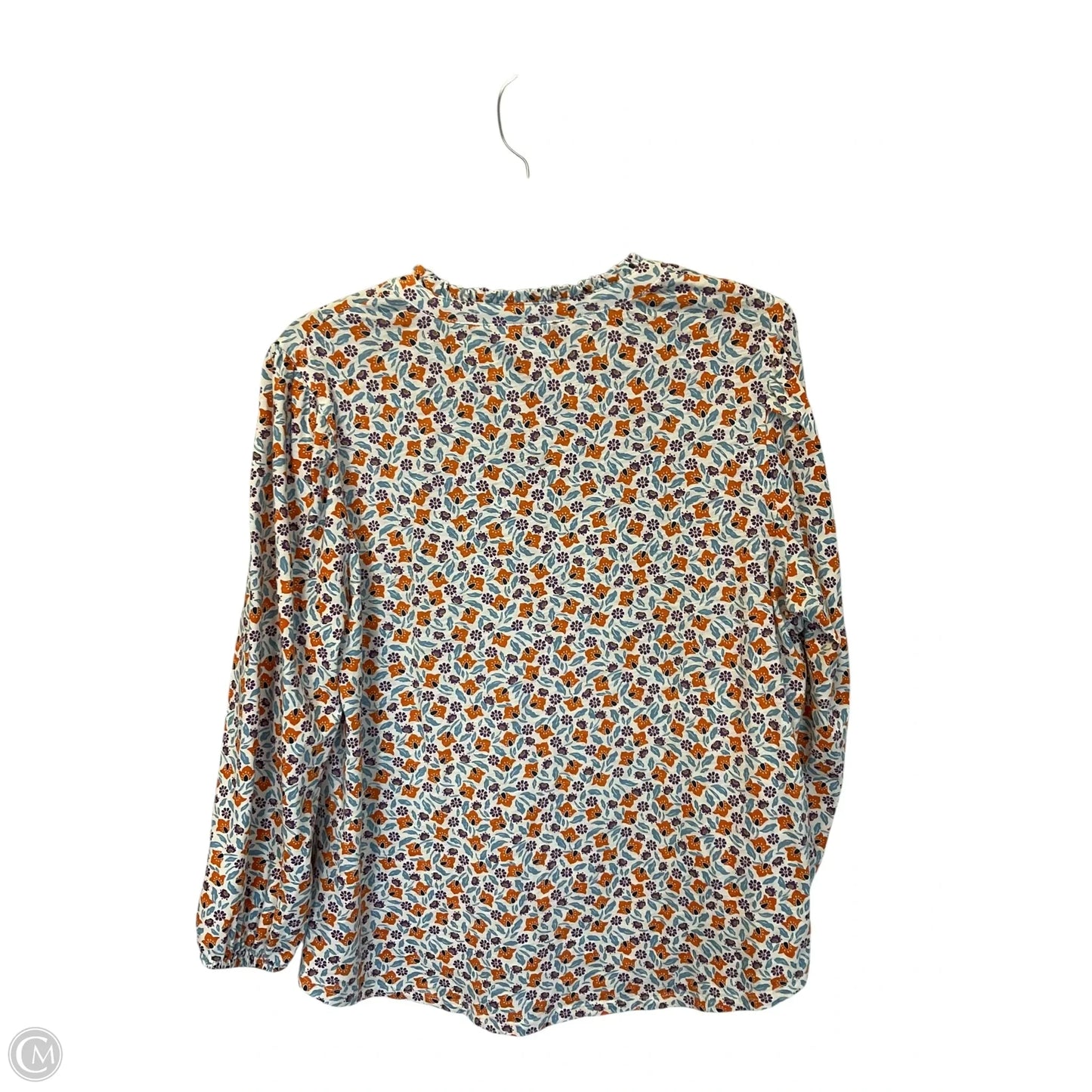 Top Long Sleeve By Croft And Barrow In Blue & Orange, Size: L