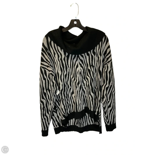 Top Long Sleeve By Calvin Klein In Black & Grey, Size: M