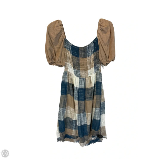 Dress Casual Short By Umgee In Blue & Tan, Size: L