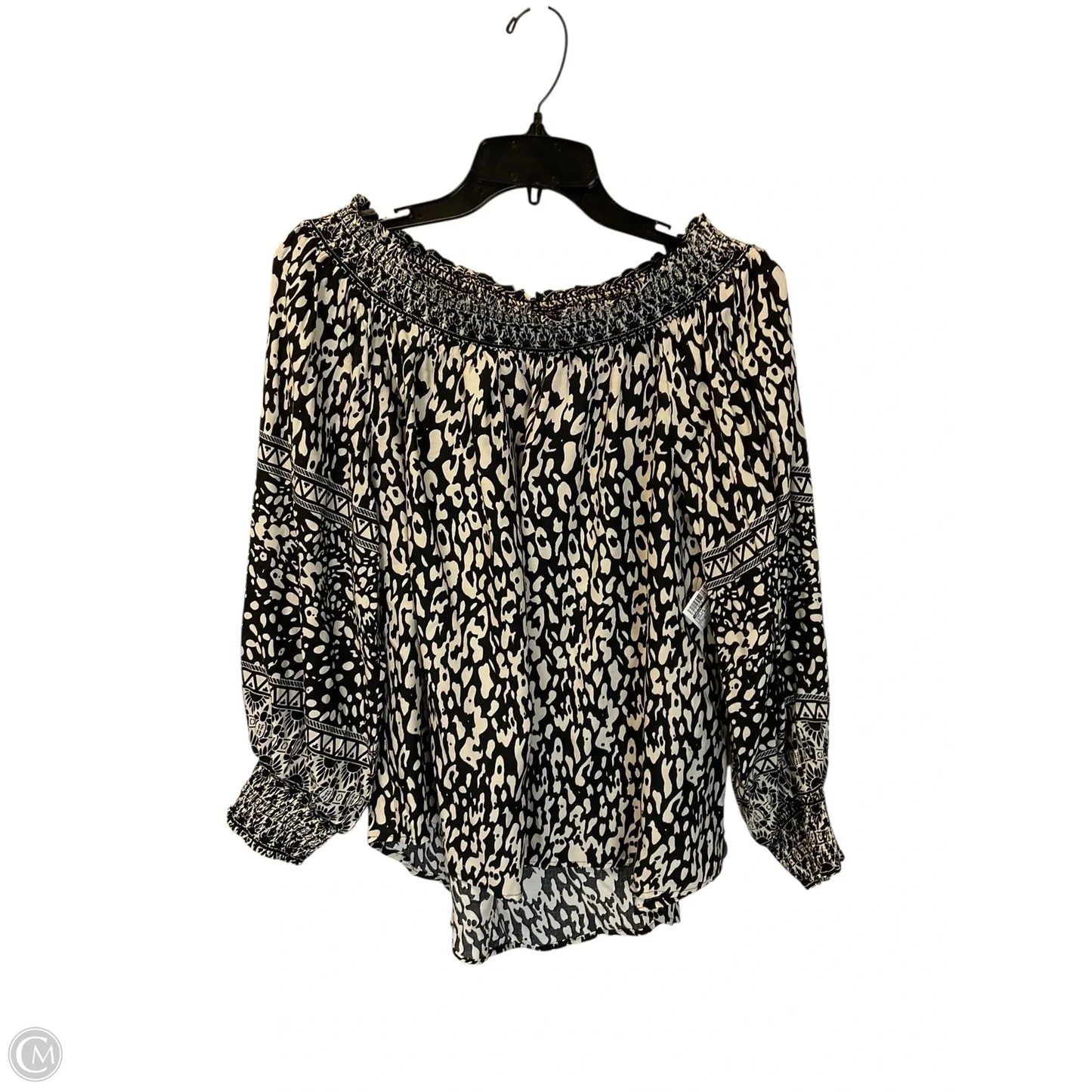 Top Long Sleeve By Umgee In Black & Cream, Size: M