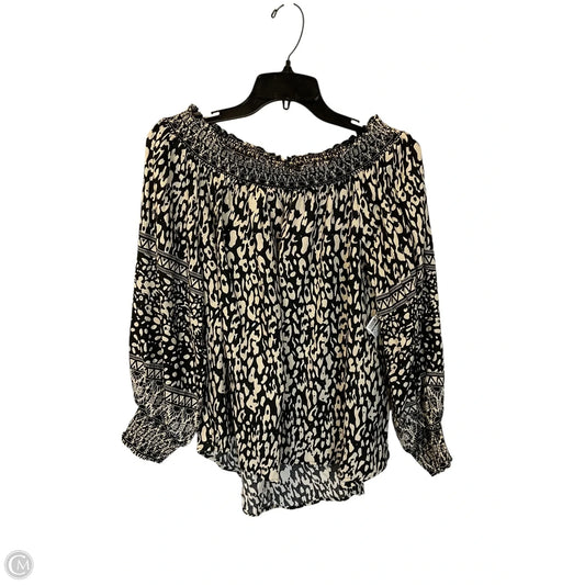 Top Long Sleeve By Umgee In Black & Cream, Size: M