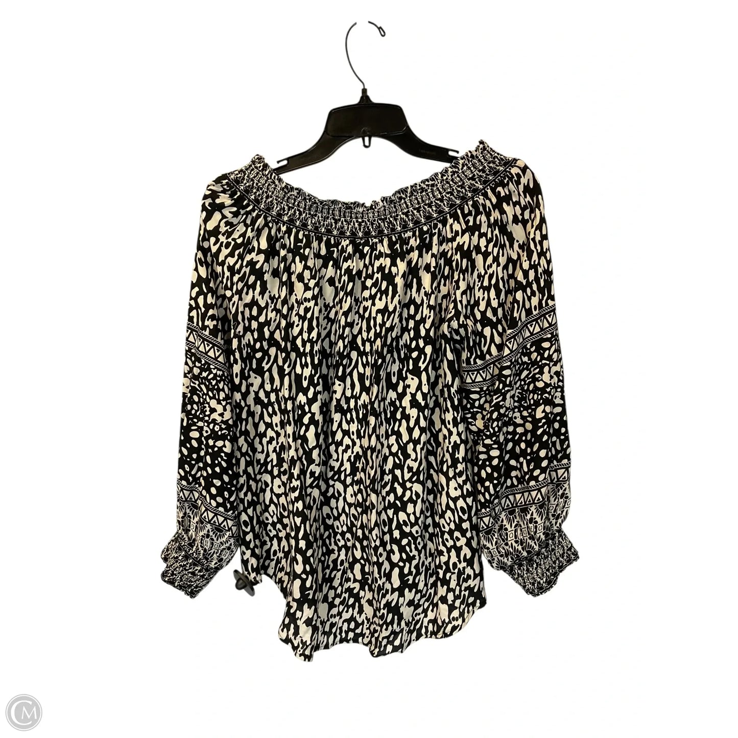 Top Long Sleeve By Umgee In Black & Cream, Size: M