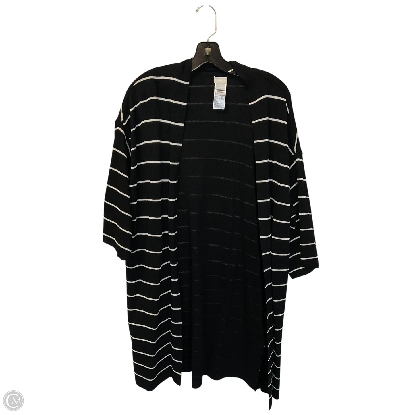 Cardigan By Chicos In Striped Pattern, Size: M