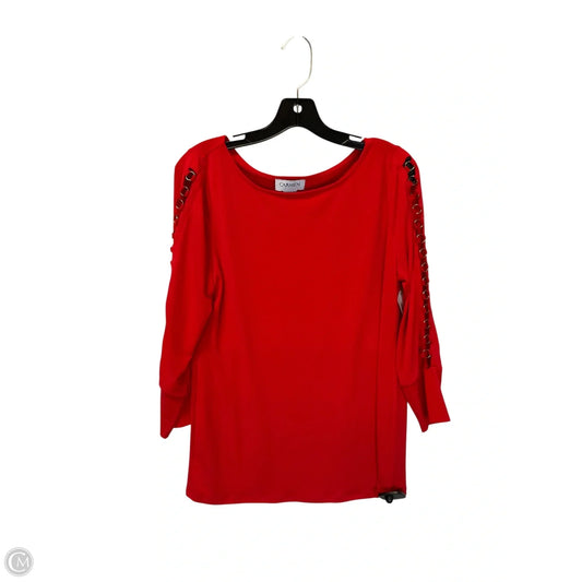 Top Long Sleeve By Carmen By Carmen Marc Valvo In Red, Size: M