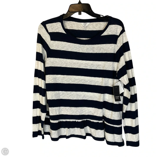 Top Long Sleeve By Crown And Ivy In Striped Pattern, Size: L