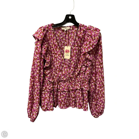 Top Long Sleeve By Entro In Floral Print, Size: L