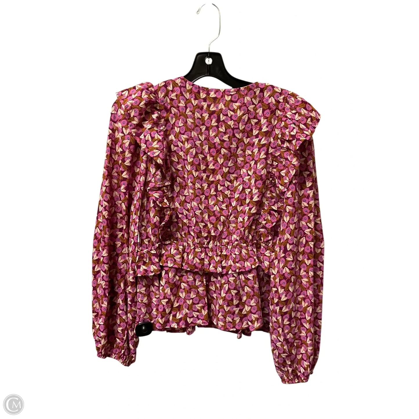 Top Long Sleeve By Entro In Floral Print, Size: L