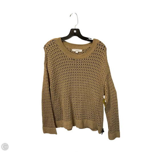 Top Long Sleeve By Loft In Gold, Size: L