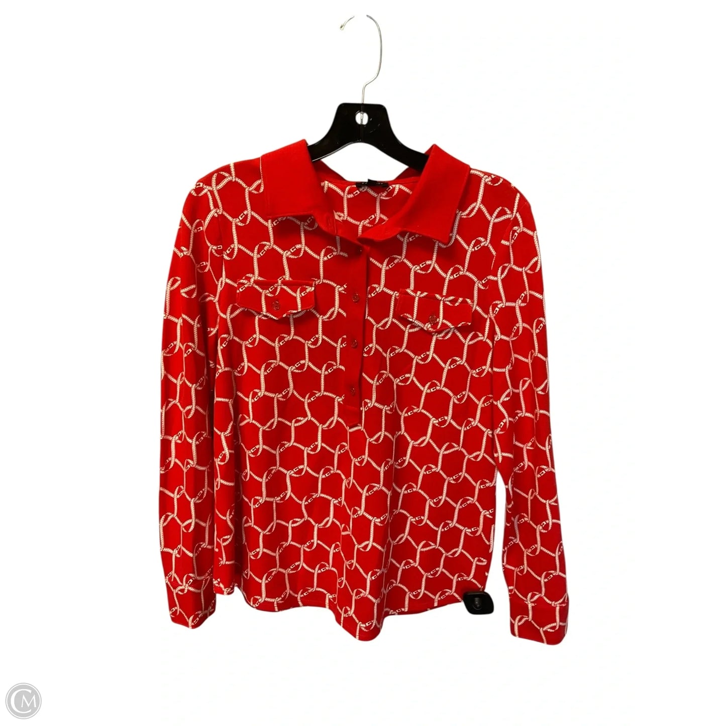 Top Long Sleeve By Talbots In Red, Size: L