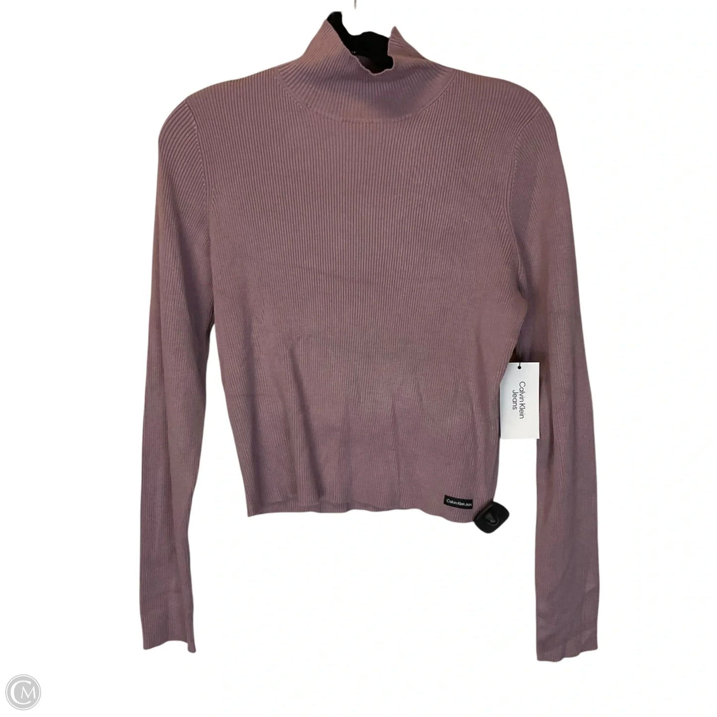 Top Long Sleeve By Calvin Klein In Purple, Size: L