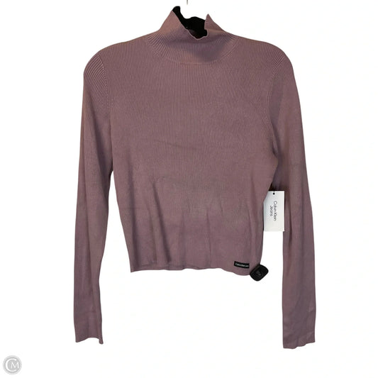 Top Long Sleeve By Calvin Klein In Purple, Size: L