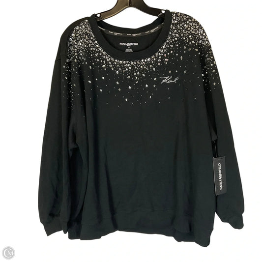 Sweatshirt Designer By Karl Lagerfeld In Black, Size: 2x